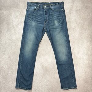 Levis 513 Jeans Mens 35x31 Blue Slim Straight Mid Rise Stretch Medium Wash Denim